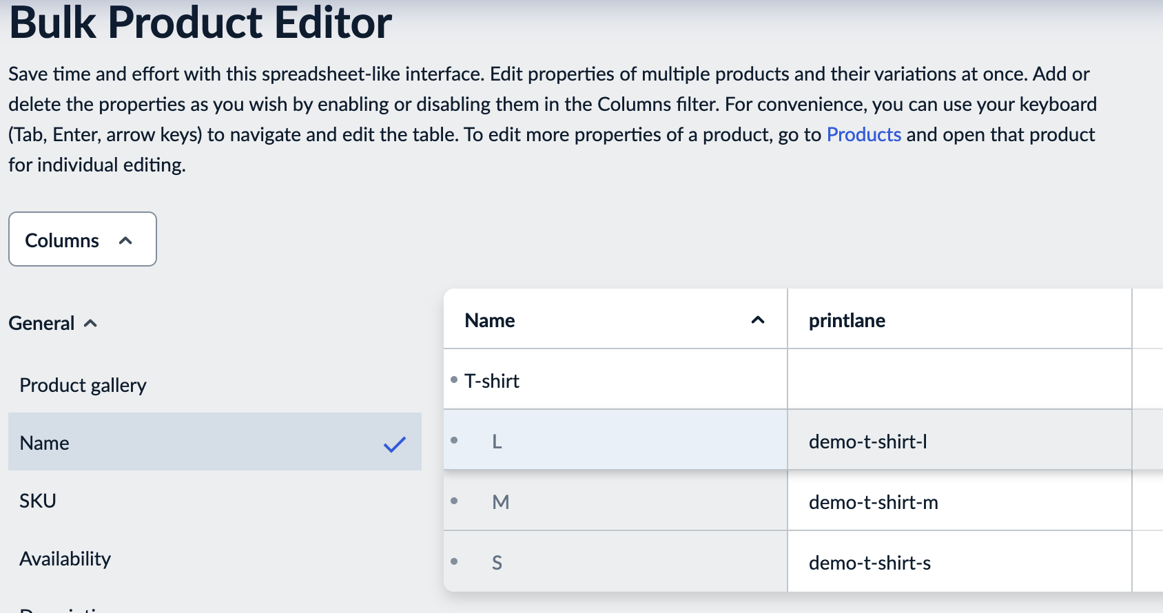 Bulk editor form