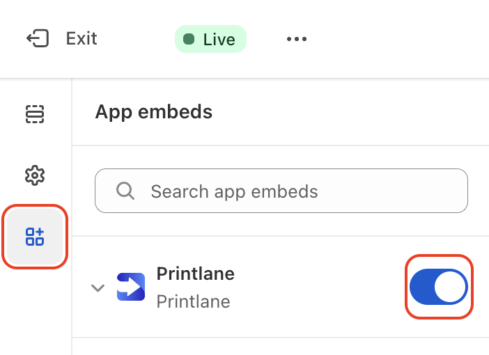 App Embeds of your current theme